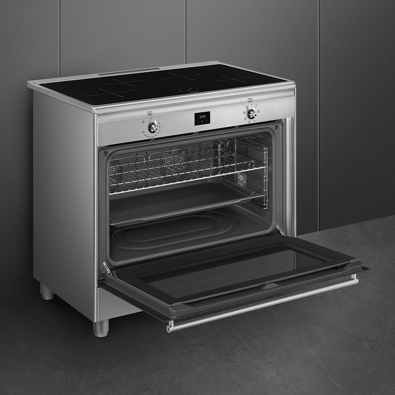 Induction Hob 90cm Smeg Cooker CG90CIXT - Image 2