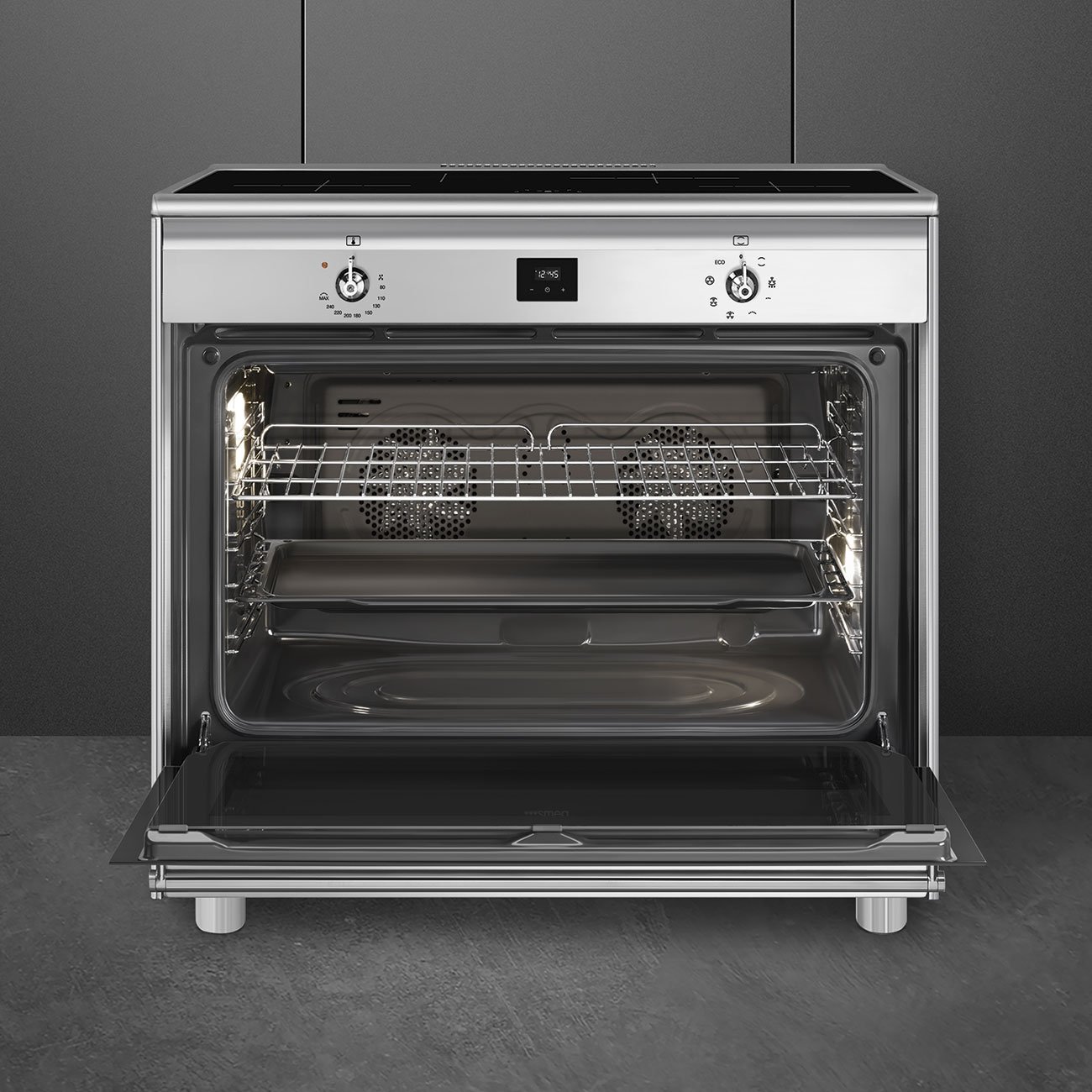 Induction Hob 90cm Smeg Cooker CG90CIXT - Image 3