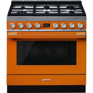 Smeg Orange CPF9GPOR  90cm Portofino Cooker